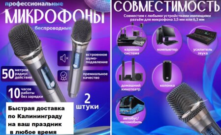 Караоке микрофон Купить микрофон калининград